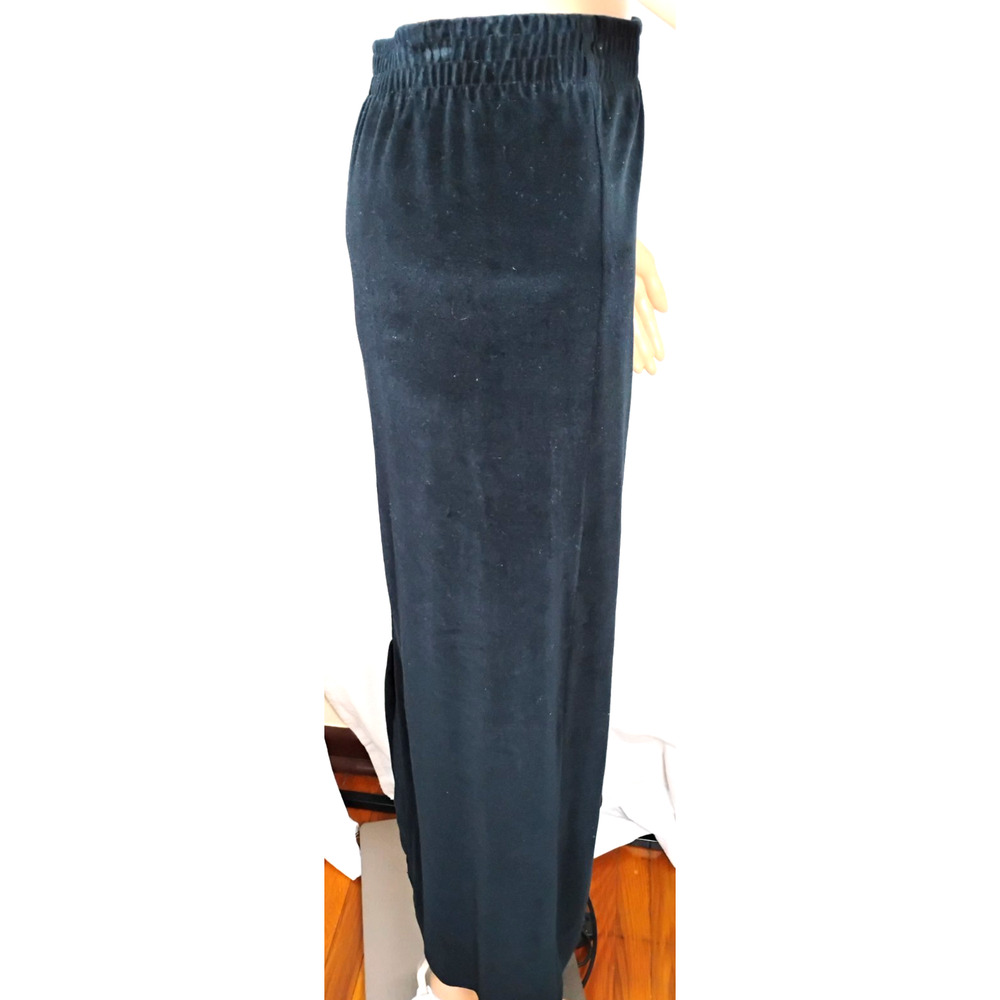 Black Velour Maxi Skirt Elastic Waist Goth Boho Romantic - Picture 4 of 11